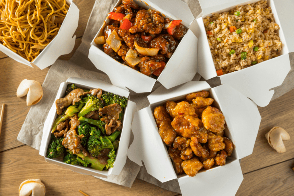 chinese food take out large meal