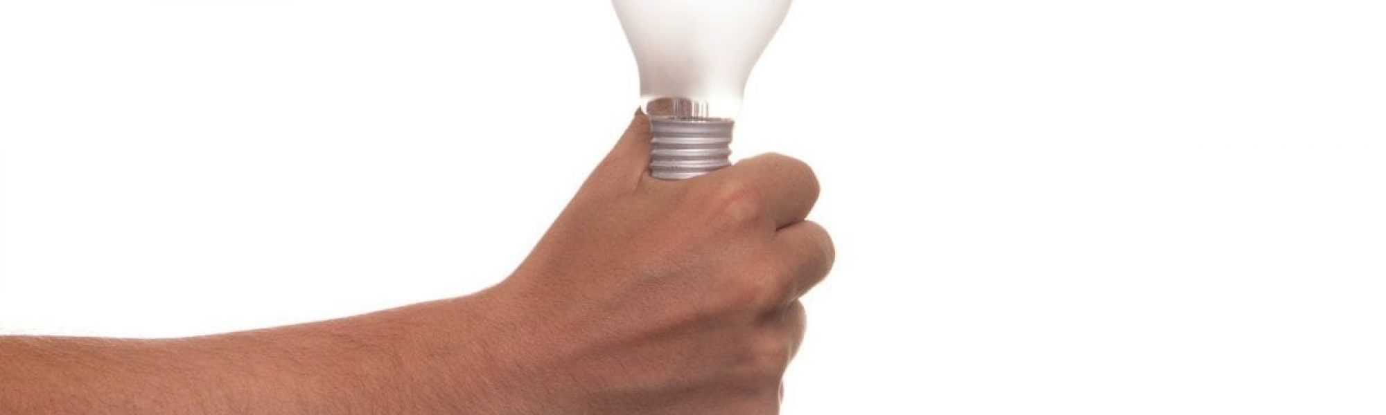 Man holding lightbulb
